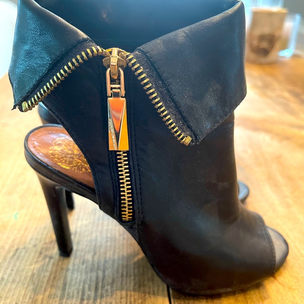 Black leather boot-sandals
